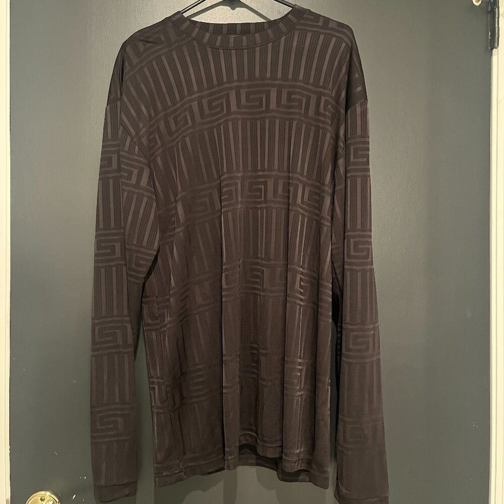 Maxini Collezione Long Sleeve Sheer Shirt with Pattern XL
